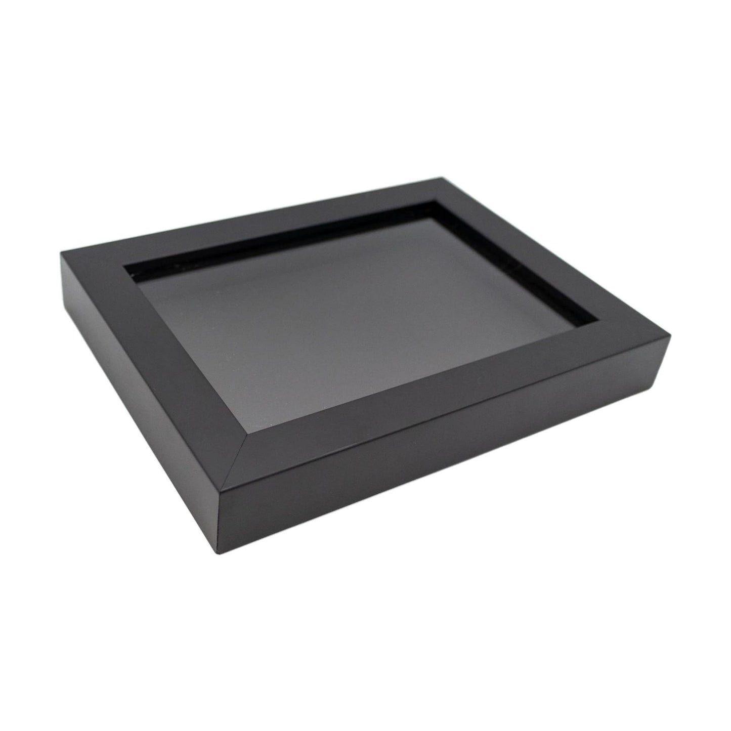 14x22 Black Wood Shadow Box Frame with Black Acid-Free Backing UV Acrylic & Hanging Hardware - with 3/4" Usable Depth