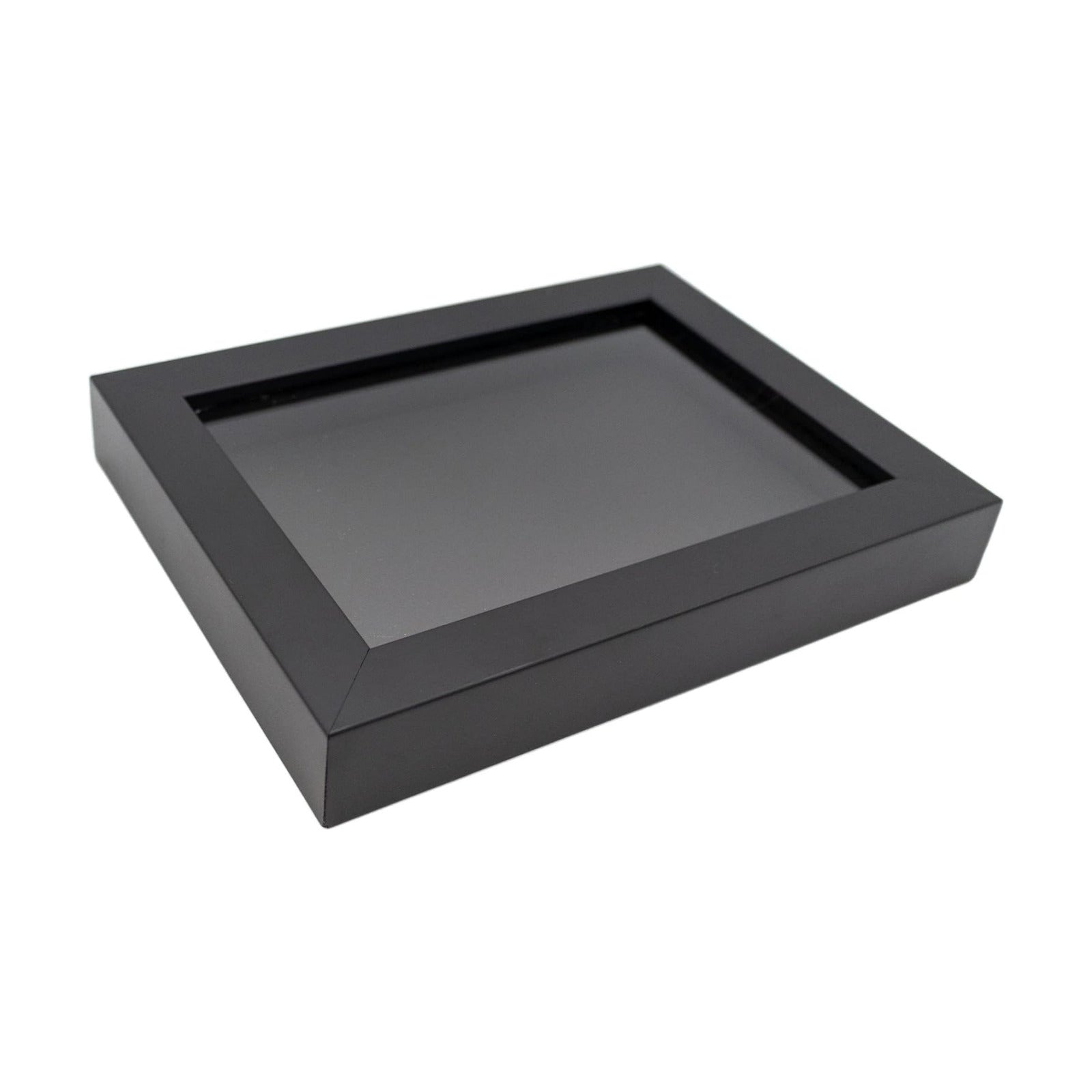 14x22 Black Wood Shadow Box Frame with Black Acid-Free Backing UV Acrylic & Hanging Hardware - with 3/4" Usable Depth