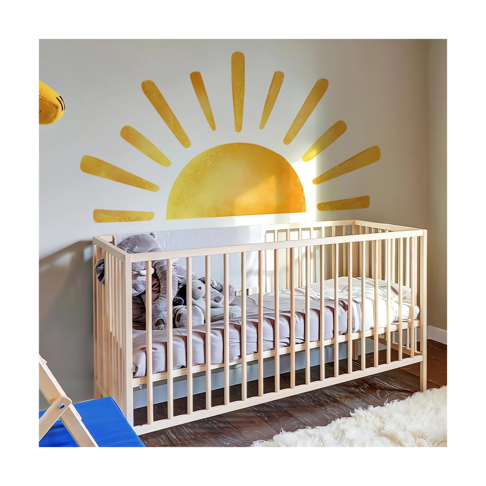 Large Sun Wall Stickers / Yellow / 68.5 x 37.4