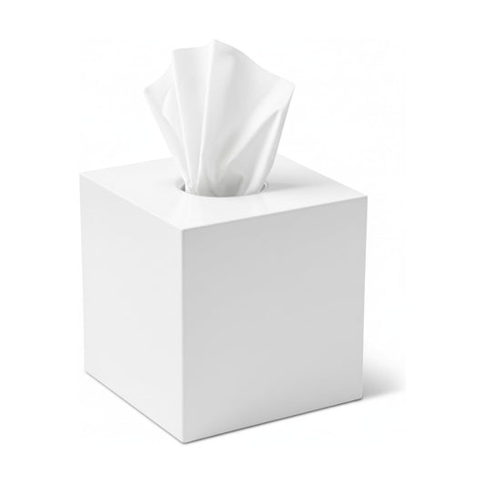 Acrylic Tissue Cover / White / Square