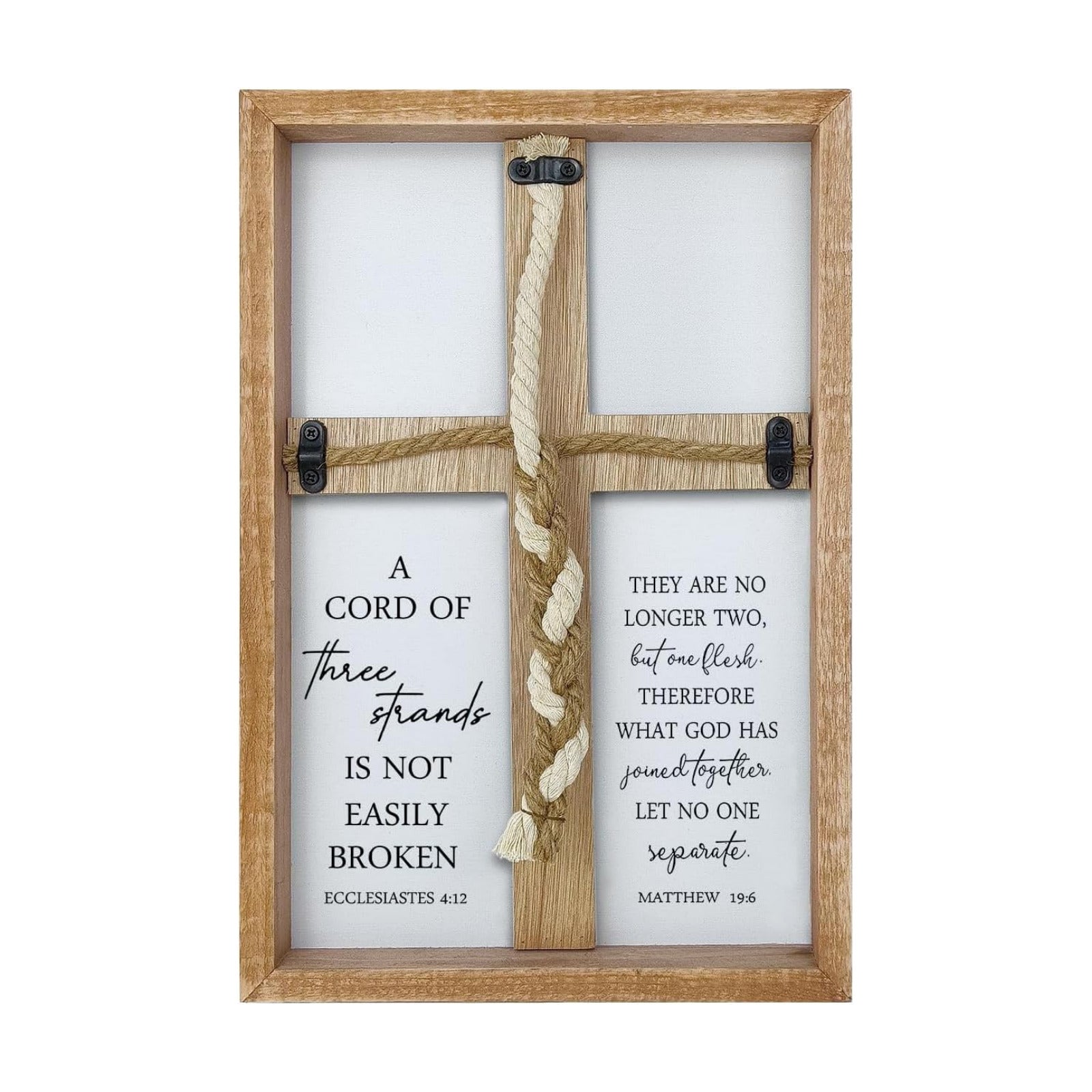 Braid Knot Rope Frame Wall Decor for Unity Ceremony / 15 x 10 / Wood