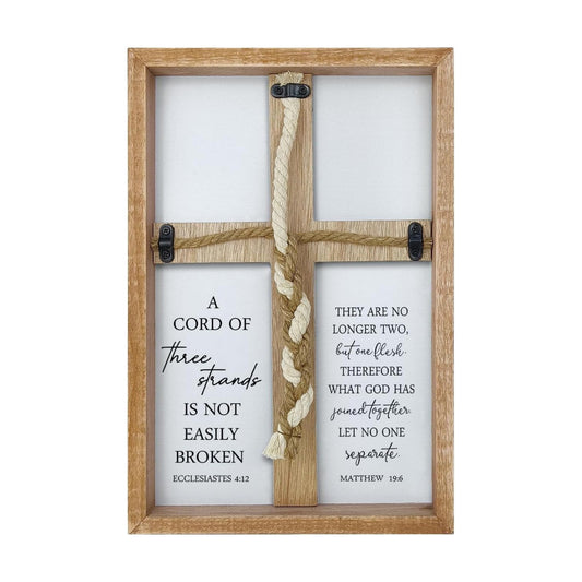 Braid Knot Rope Frame Wall Decor for Unity Ceremony / 15 x 10 / Wood