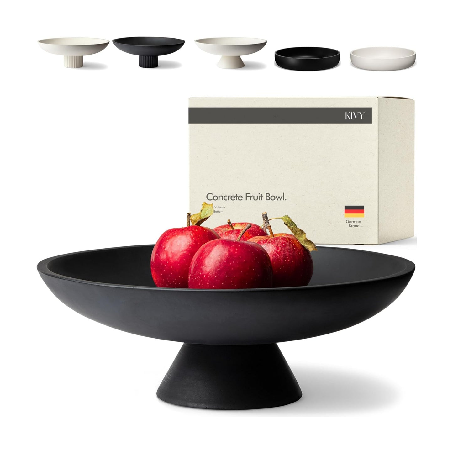 Modern Key Bowl for Entryway / Black / Pedestal
