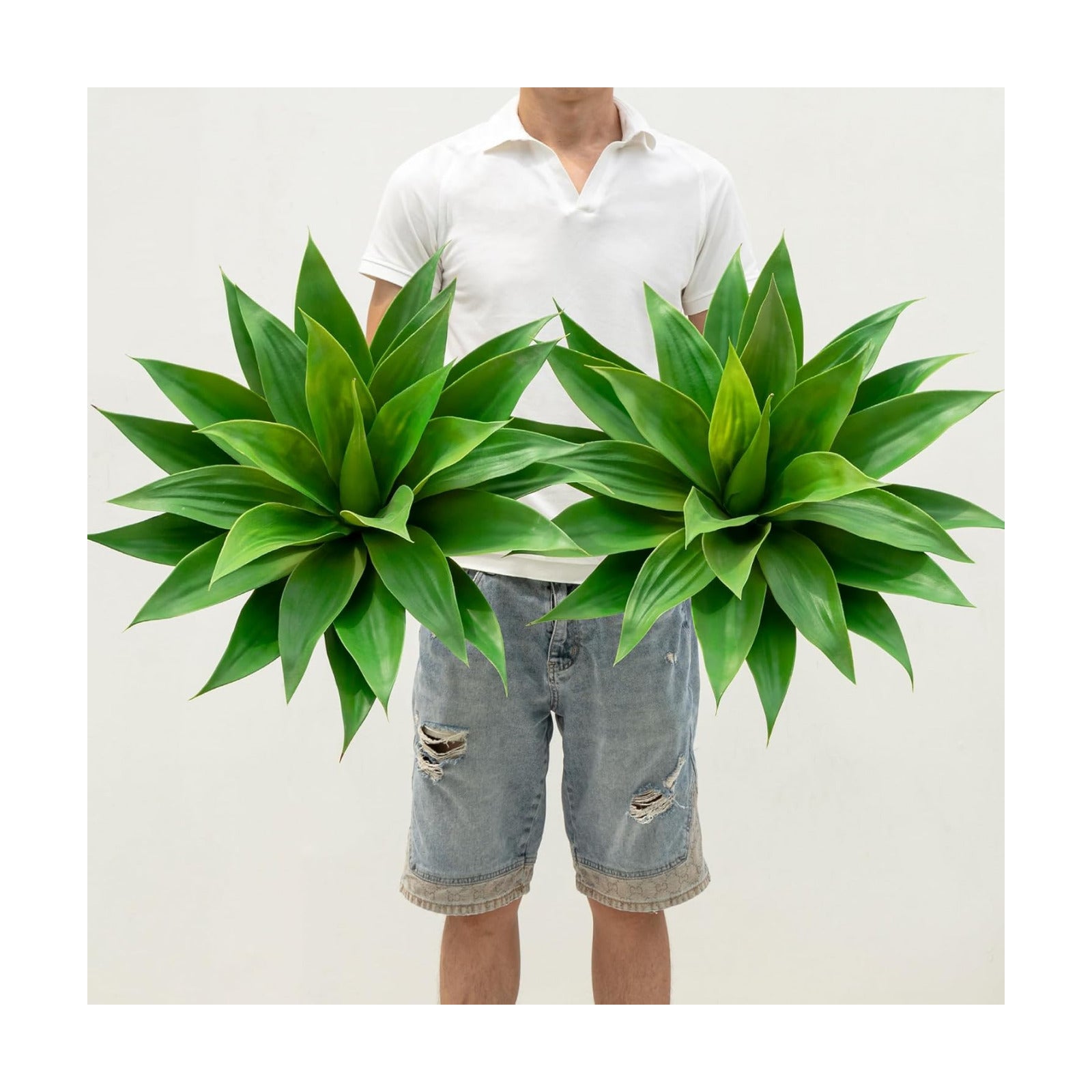 Artificial Outdoor Agave Plant / 22"green-2 / 2 Inch