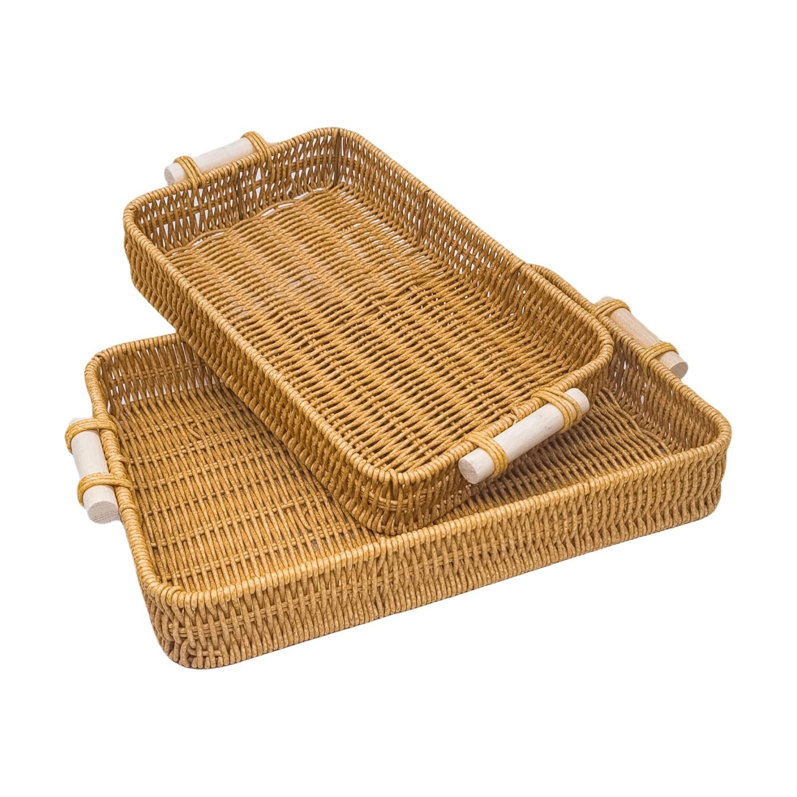 GIB Woven Baskets Serving Trays / Rectangular / Set of 2