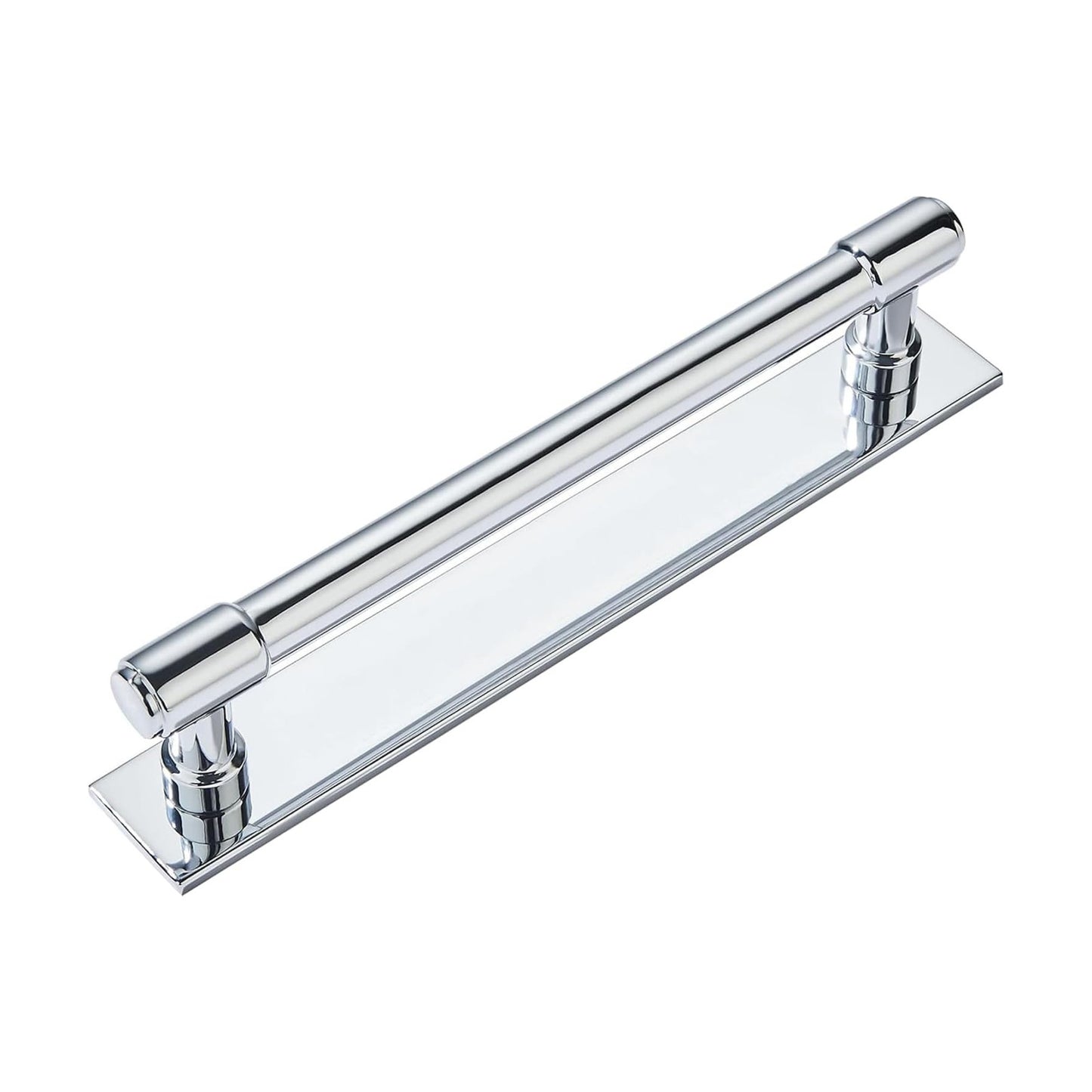 5 Pack 6 Inch（152 mm Center to Center Polished Chrome Cabinet Pull Backplate with Base Plate Zinc Solid Kitchen Cabinet