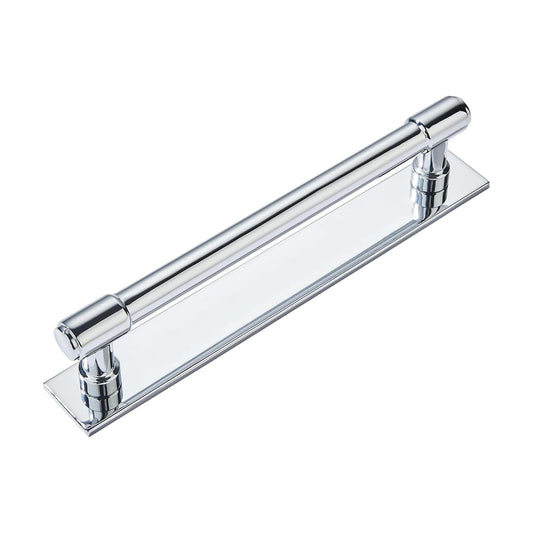 5 Pack 6 Inch（152 mm Center to Center Polished Chrome Cabinet Pull Backplate with Base Plate Zinc Solid Kitchen Cabinet