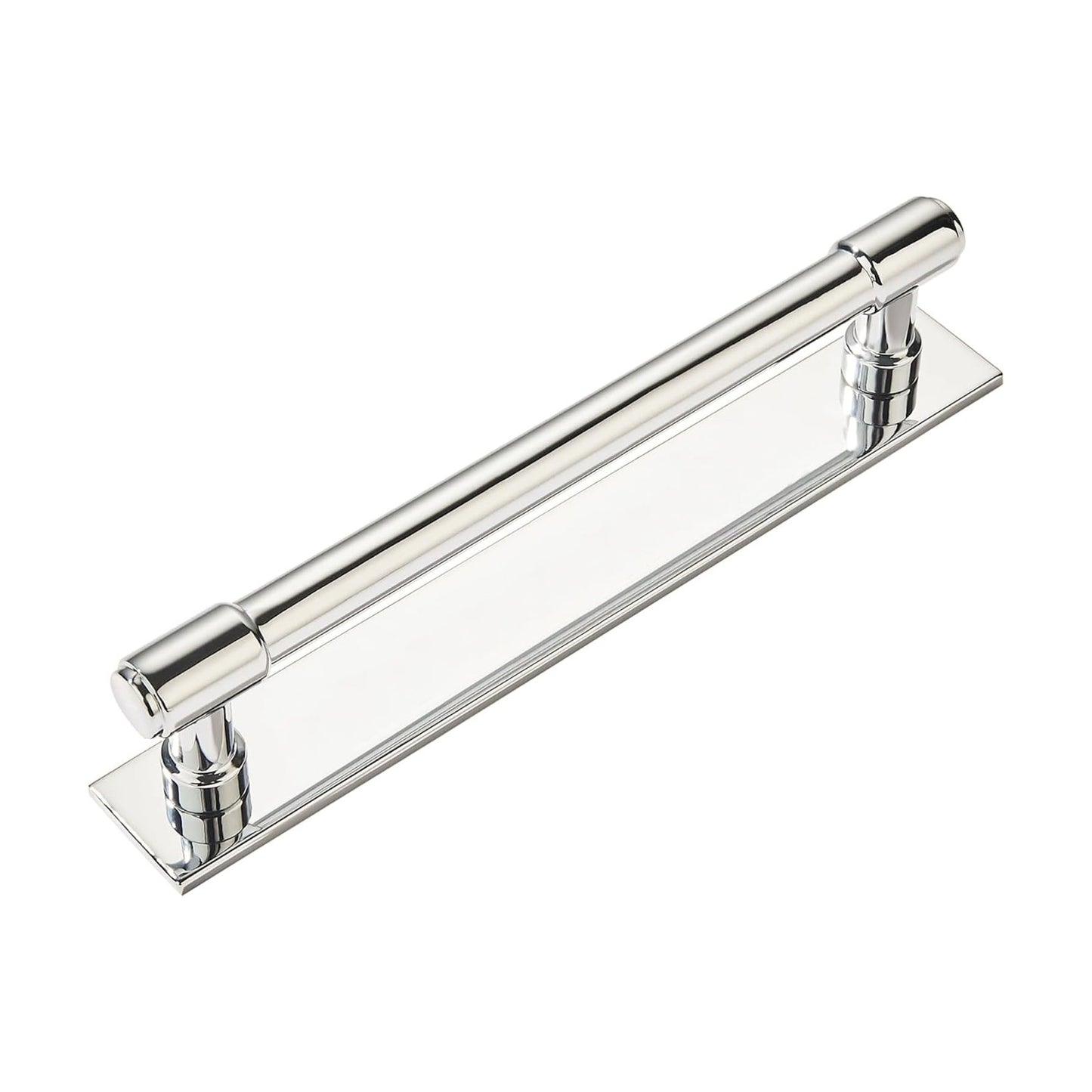 5 Pack 6 Inch（152 mm Center to Center Polished Nickel Cabinet Pull Backplate with Base Plate Zinc Solid Kitchen Cabinet
