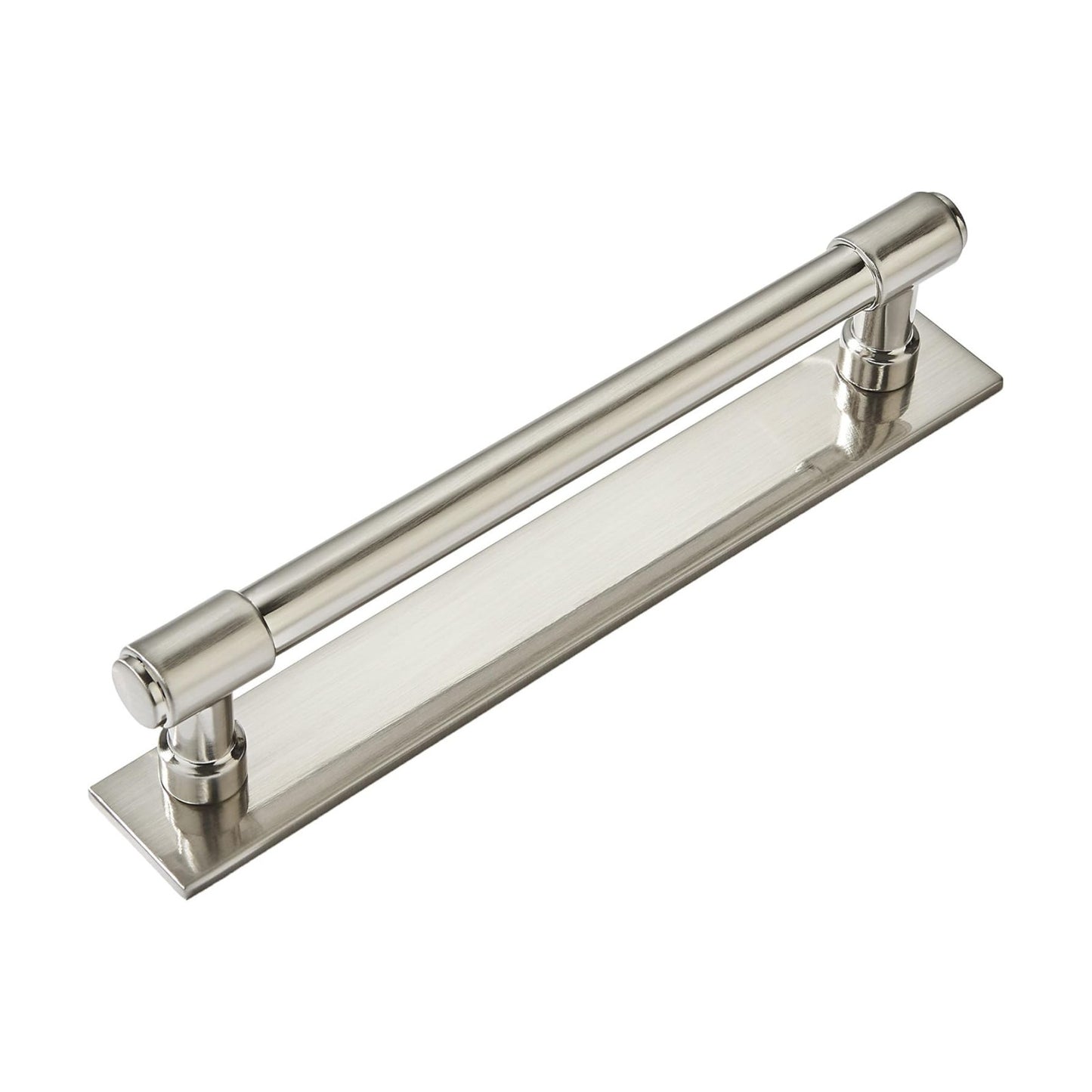 5 Pack 6 Inch（152 mm Center to Center Brushed Satin Nickel Cabinet Pull Backplate with Base Plate Zinc Solid Kitchen