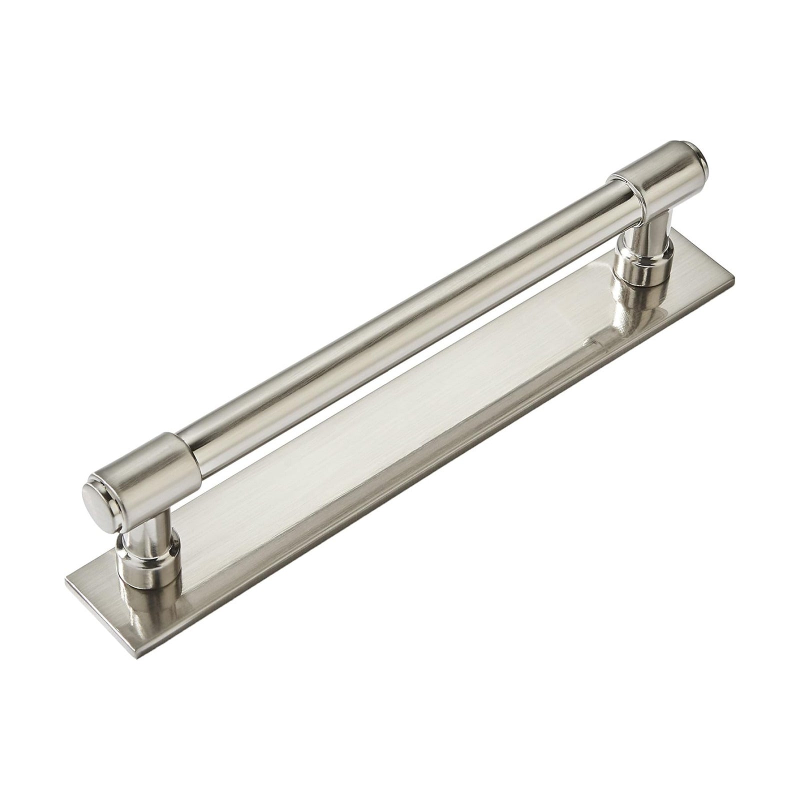 5 Pack 6 Inch（152 mm Center to Center Brushed Satin Nickel Cabinet Pull Backplate with Base Plate Zinc Solid Kitchen