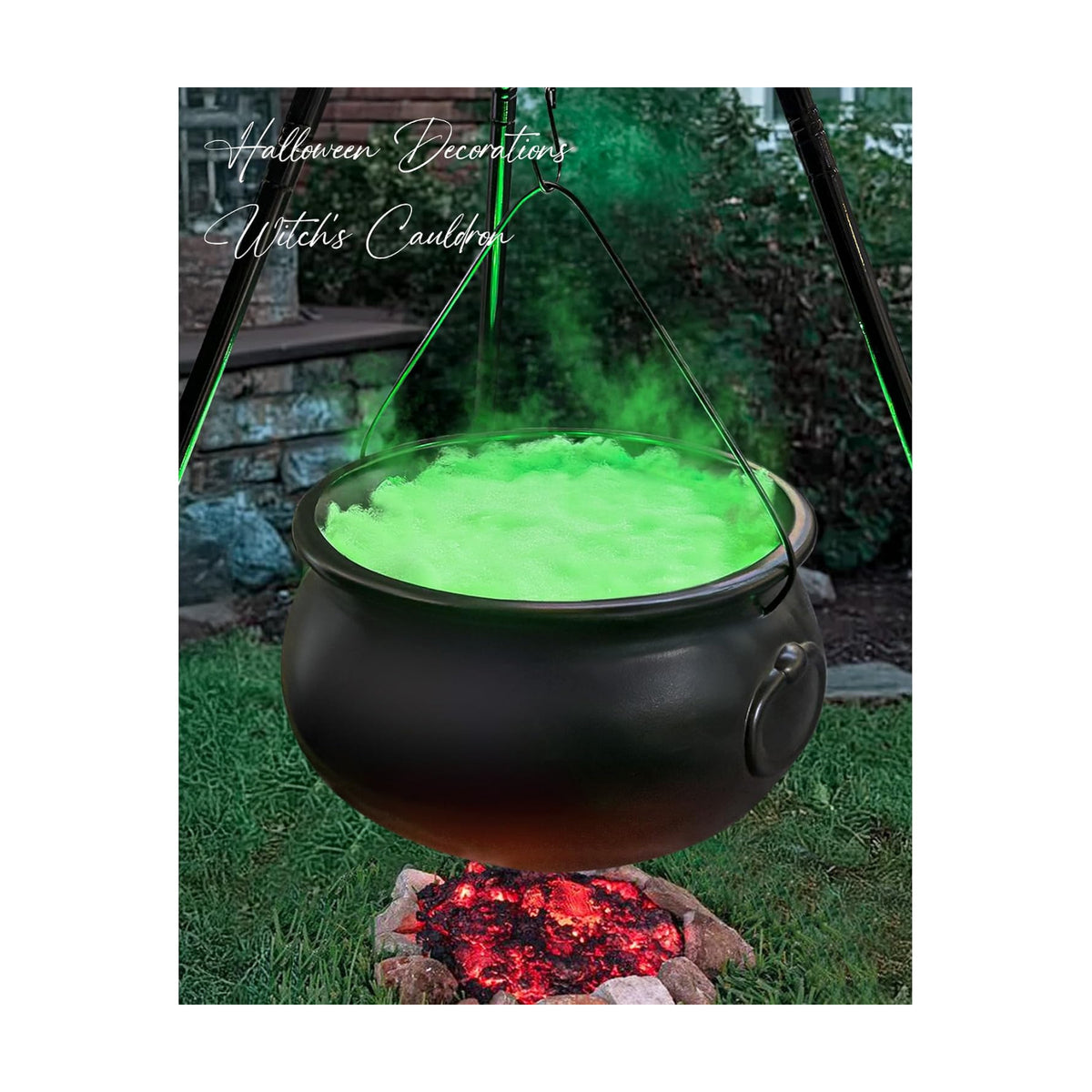Halloween Decorations Outdoor - Large Witches Cauldron on 54" Tripod