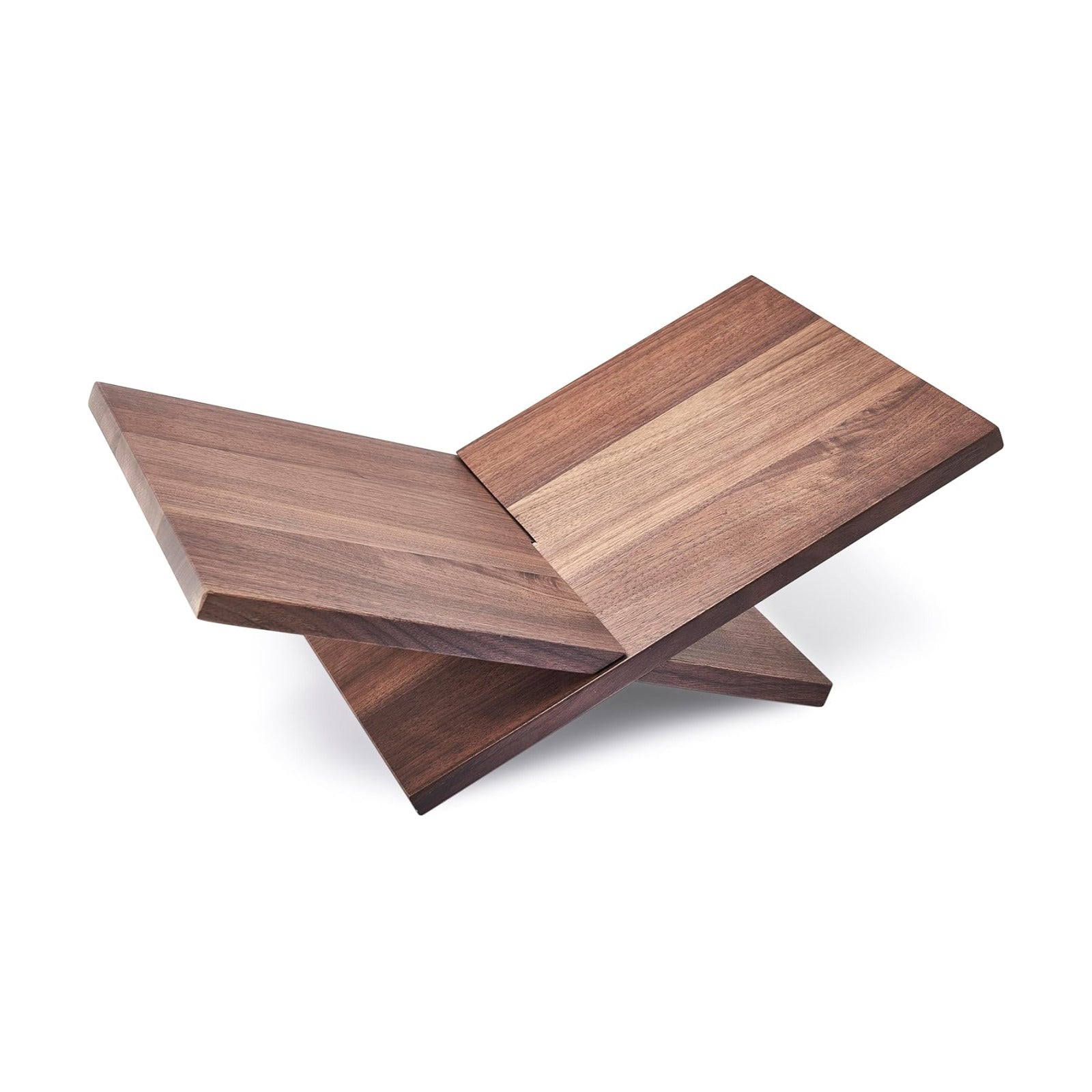 Honygebia Solid Walnut Wood Book Stand, Cross Frame Open Display Holder | Solid Walnut Wood, 14mm Thick Panels, 9.5"D x