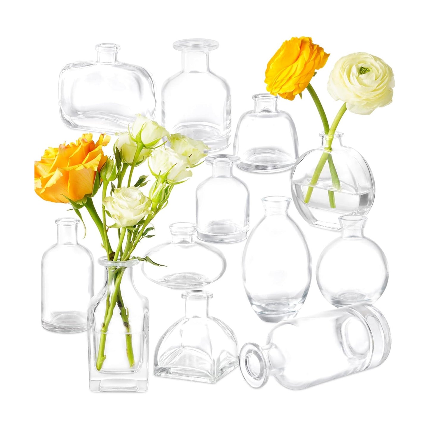 Glass Bud Vase in Bulk / Clear / Set of 12