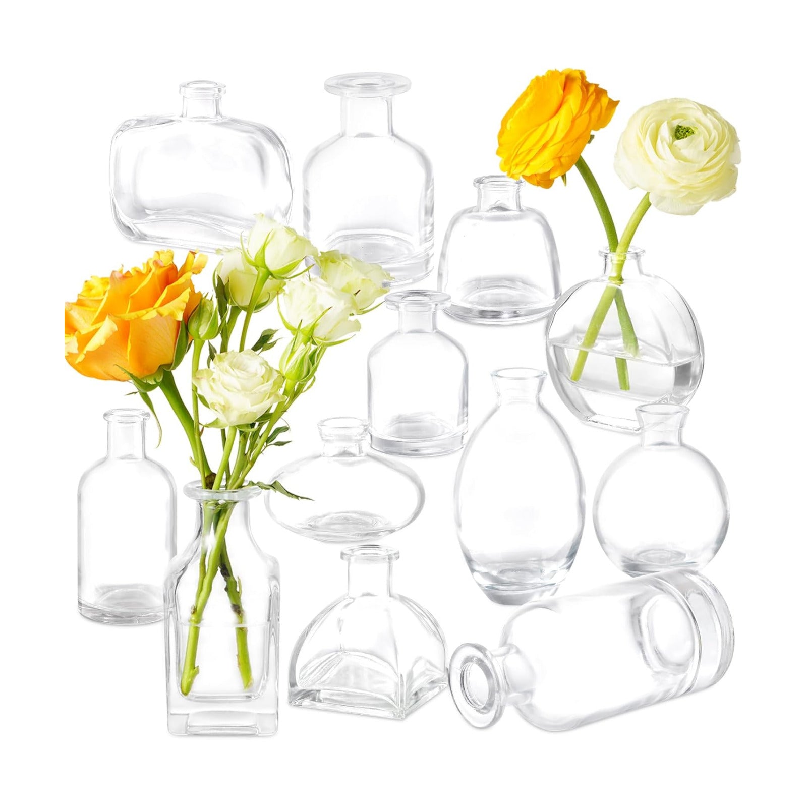 Glass Bud Vase in Bulk / Clear / Set of 12
