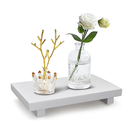 Farmhouse Bathroom Vanity Tray Wooden Kitchen Soap Sink Trays Modern Wood / White / 10 x 6 x 1.6