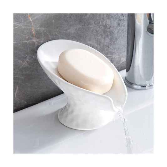 White Ceramic Soap Holder / Matte White
