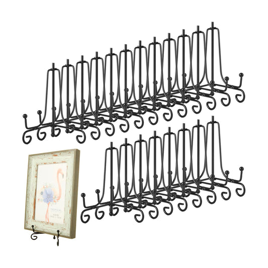 Foldable Plate Picture Holder Display / Black / 4 Inch / Set of 20