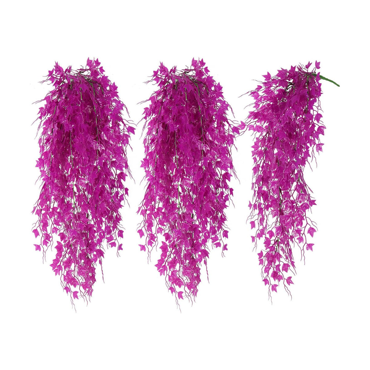 RECUTMS 3Pcs Fake Hanging Plant Artificial Ivy Leaf Faux Vine Plant Outdoor
