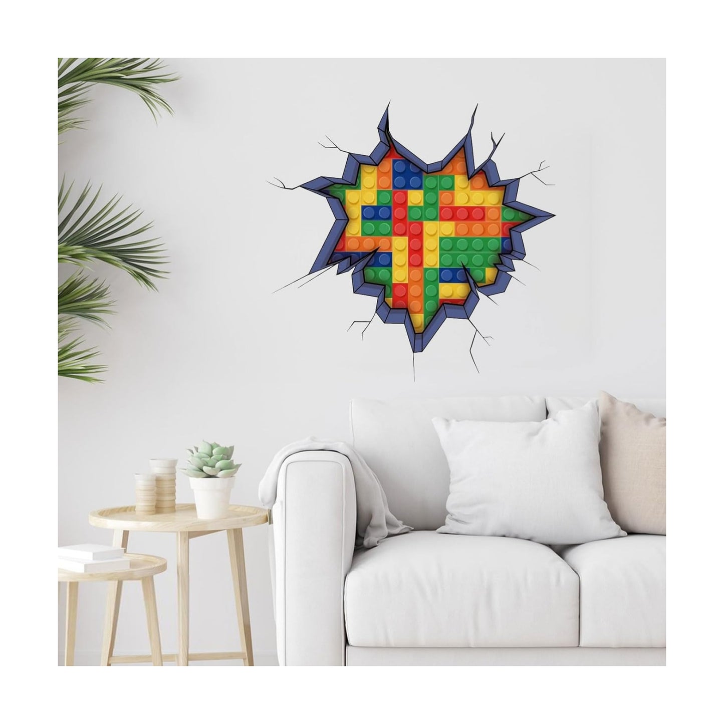 Builder Blocks Wall Decals Stickers Removable Bathroom Wall Art Decor Peel and Stick / Builder Block