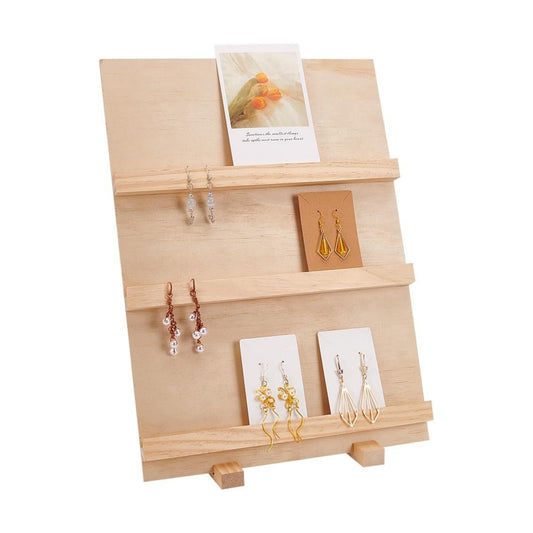 3 Tier Wood Earring Card Holder