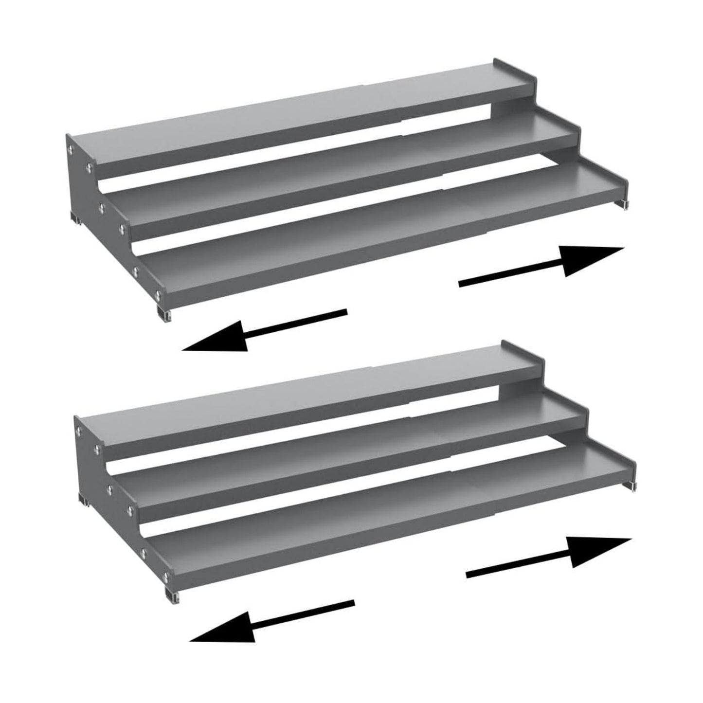 Expandable Carbon Steel Spice Rack Organizer for Pantry, Adjustable 3-Tier Ladder Shelf,Holds Up to 24 Cans,Kitchen