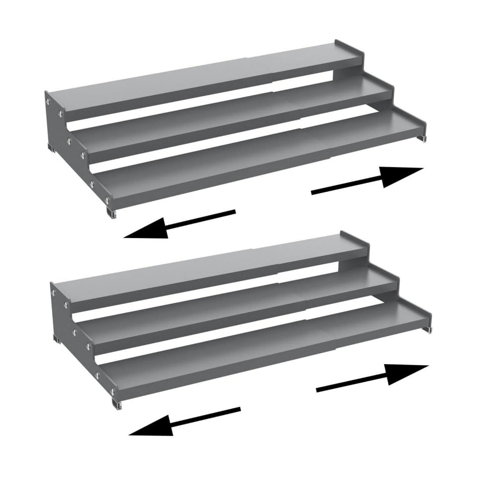 Expandable Carbon Steel Spice Rack Organizer for Pantry, Adjustable 3-Tier Ladder Shelf,Holds Up to 24 Cans,Kitchen