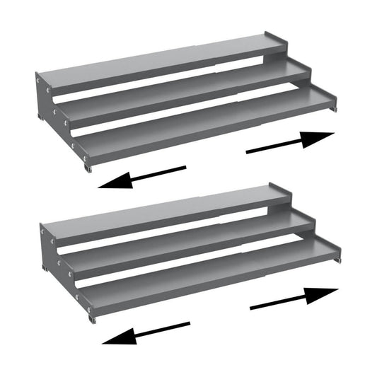 Expandable Carbon Steel Spice Rack Organizer for Pantry, Adjustable 3-Tier Ladder Shelf,Holds Up to 24 Cans,Kitchen