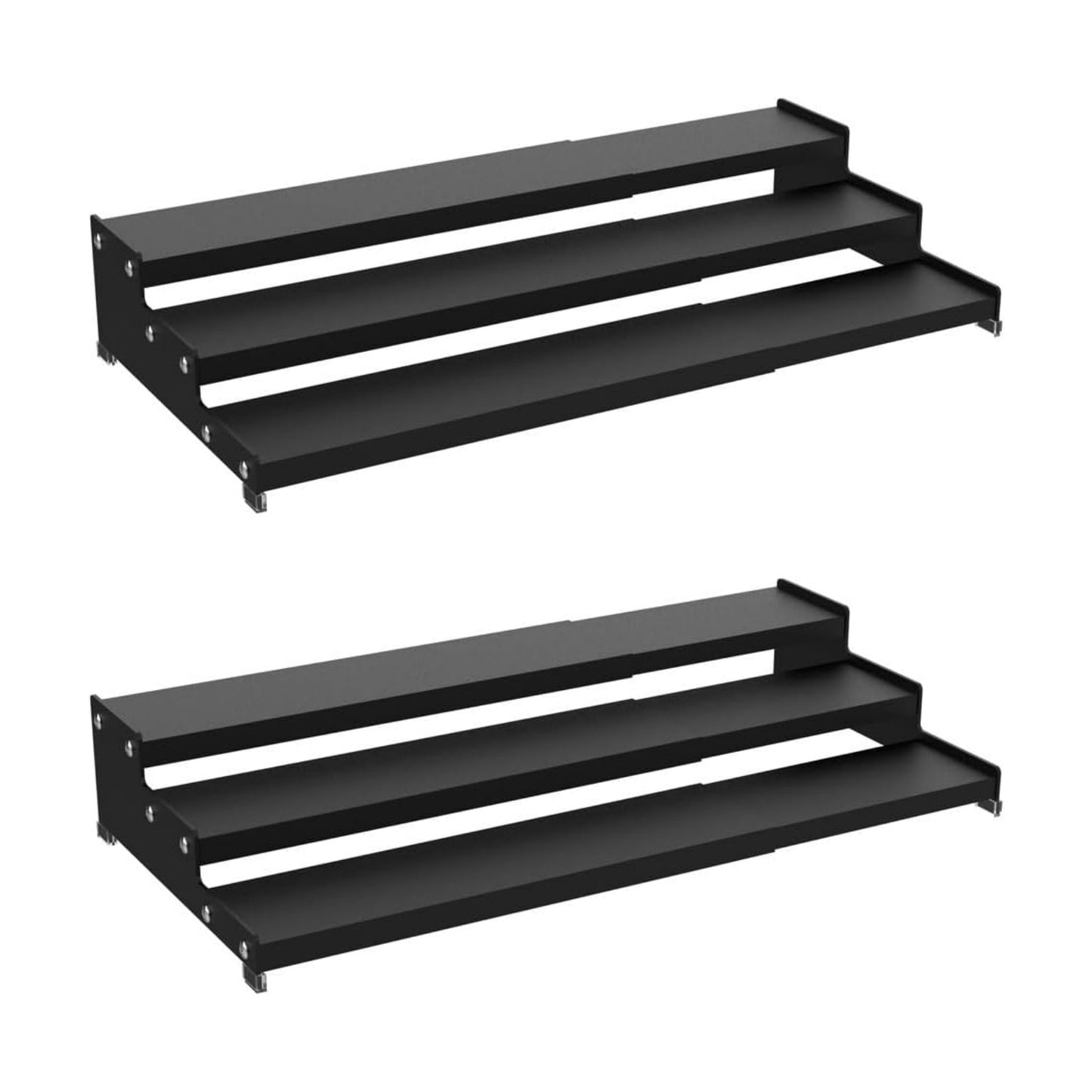 Expandable Carbon Steel Spice Rack Organizer for Pantry, Adjustable 3-Tier Ladder Shelf,Holds Up to 24 Cans,Kitchen