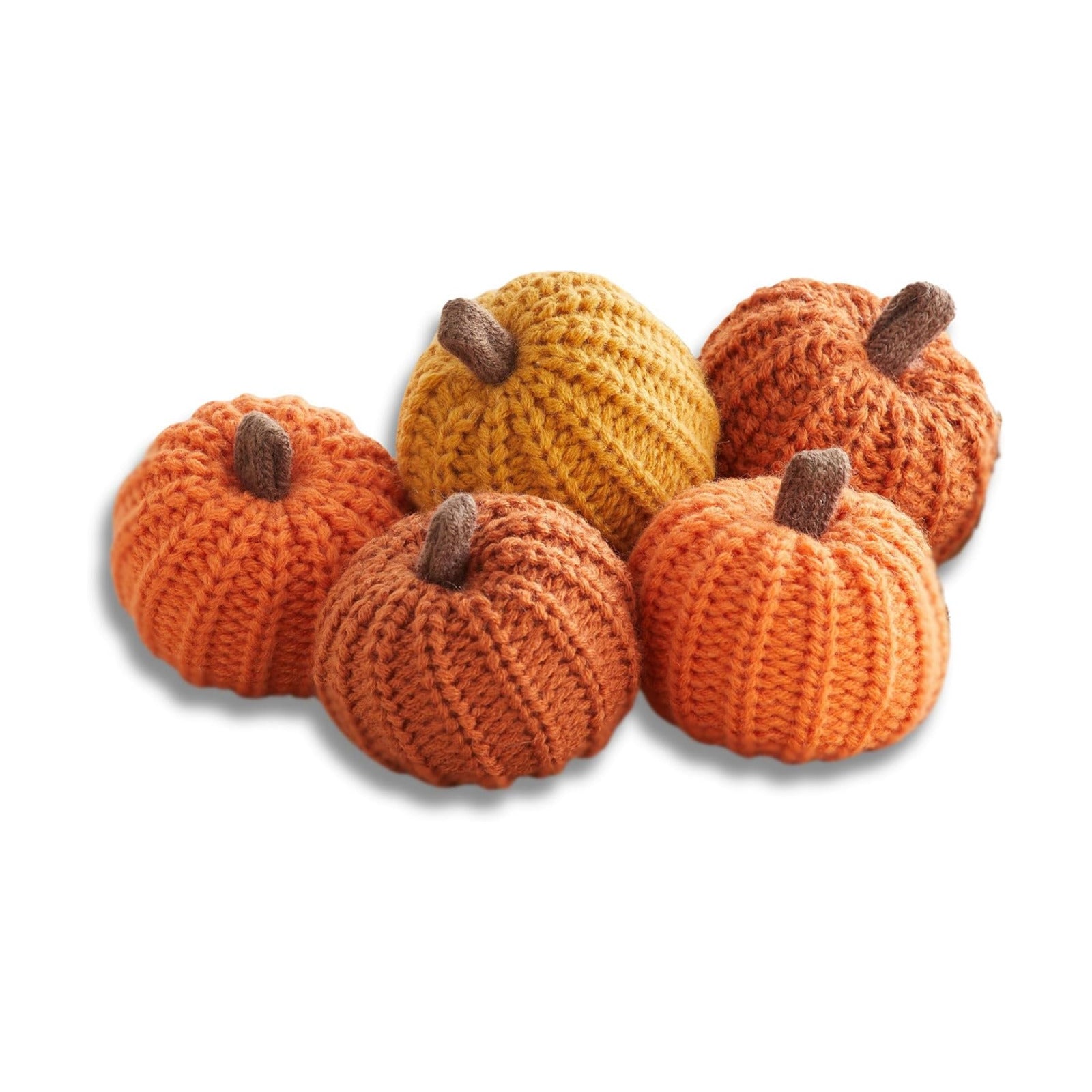 Mini Knit Pumpkins, Orange, Set of 5 (Mini Knit Orange)