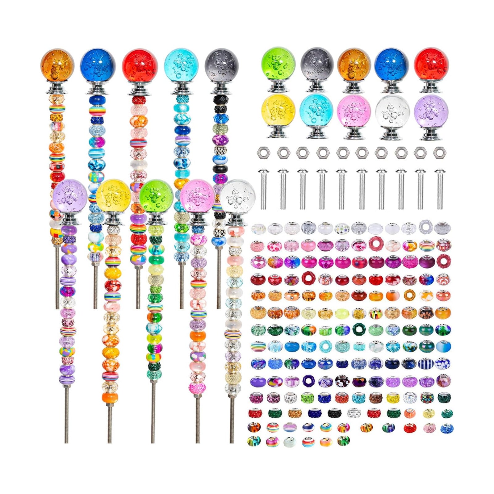9.8" Steel Rods / Bubble Style / Set of 230
