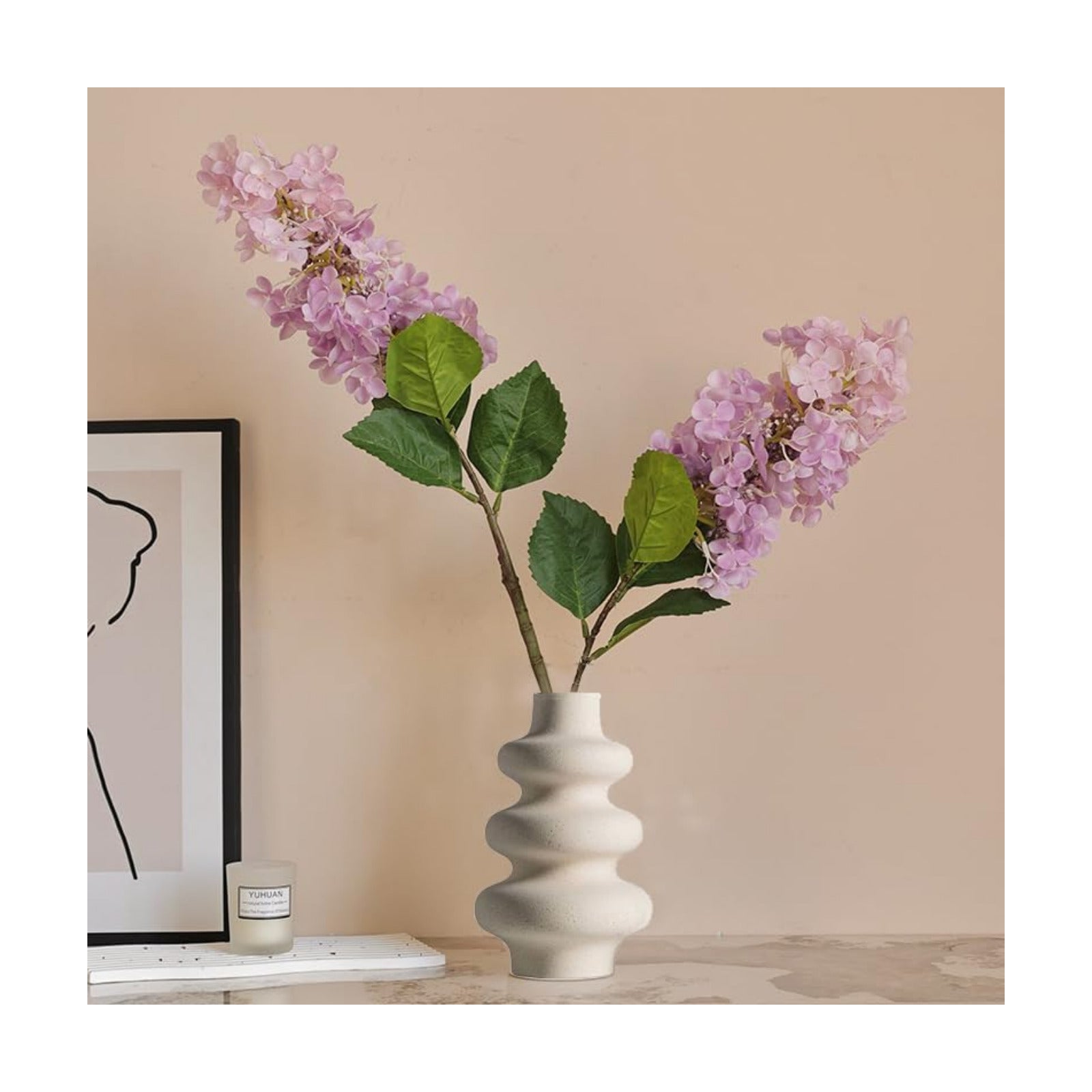 Ceramic Vase / Modern Dried Flower Vases / Off White D / Single Medium