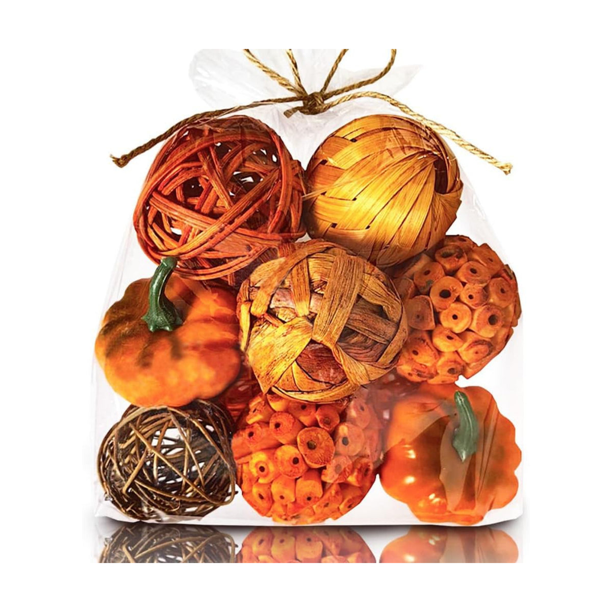 Qingbei Rina Fall Decorative Balls for Bowls Vase Filler, Burnt Orange