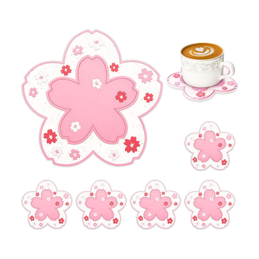 Flower Coasters for Drinks / Flower Pink / Set of 6