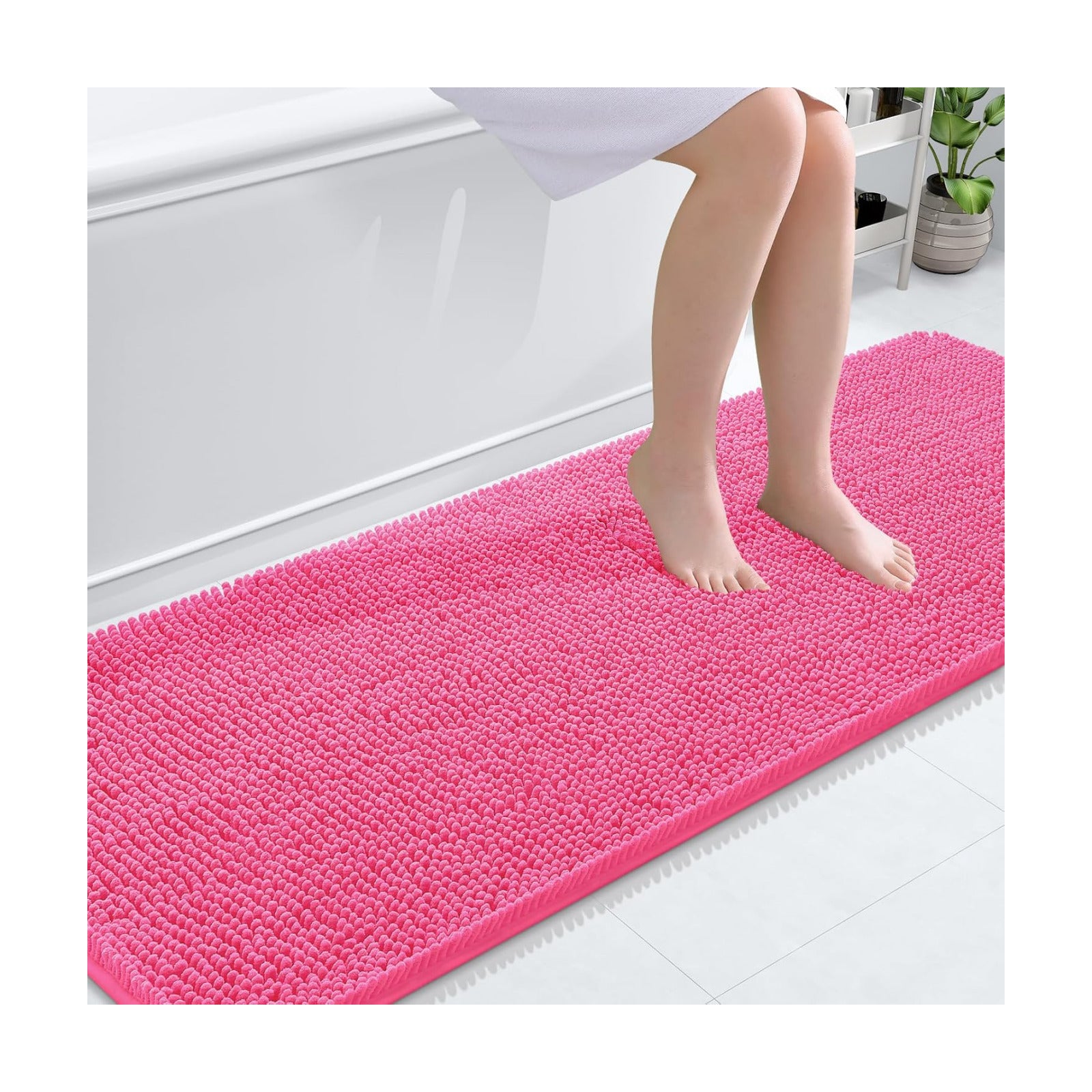OLANLY Bathroom Runner Rugs 70x24, Extra Soft Absorbent Chenille Bath Rugs