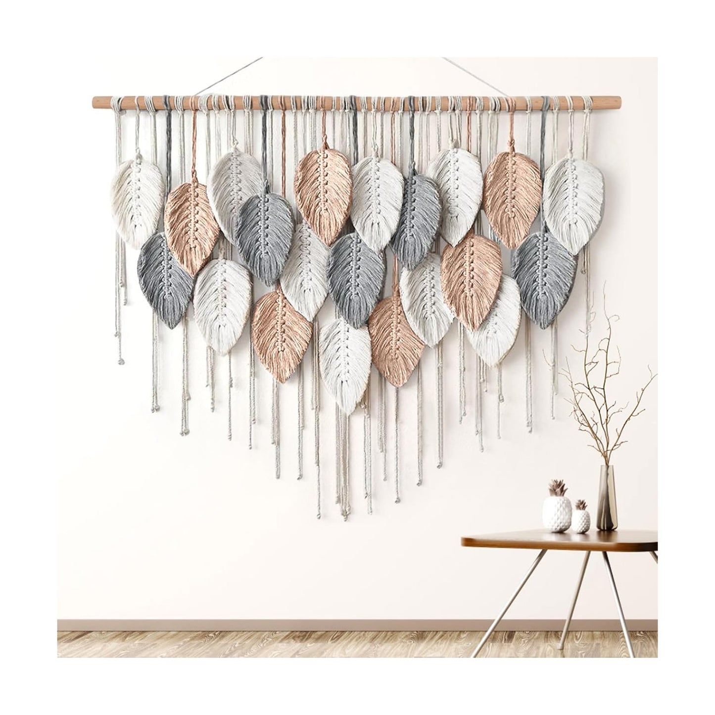 Boho Woven Tapestry / Pink Beige-39"w x 29.5"L