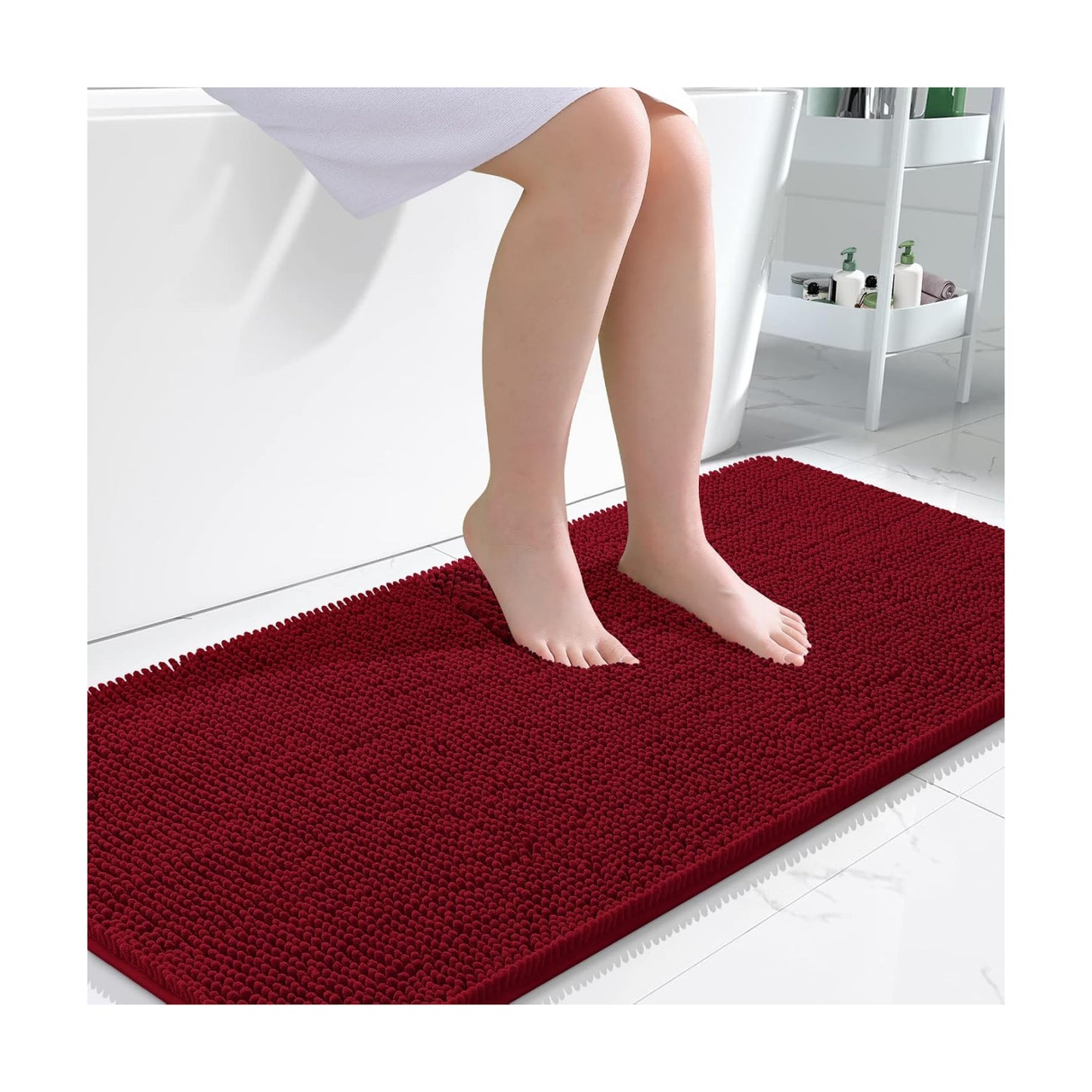 OLANLY Bathroom Runner Rugs 47x24, Extra Soft Absorbent Chenille Bath Rugs