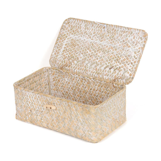 FEIALNDUO Wicker Shelf Baskets / Small / Whitewash