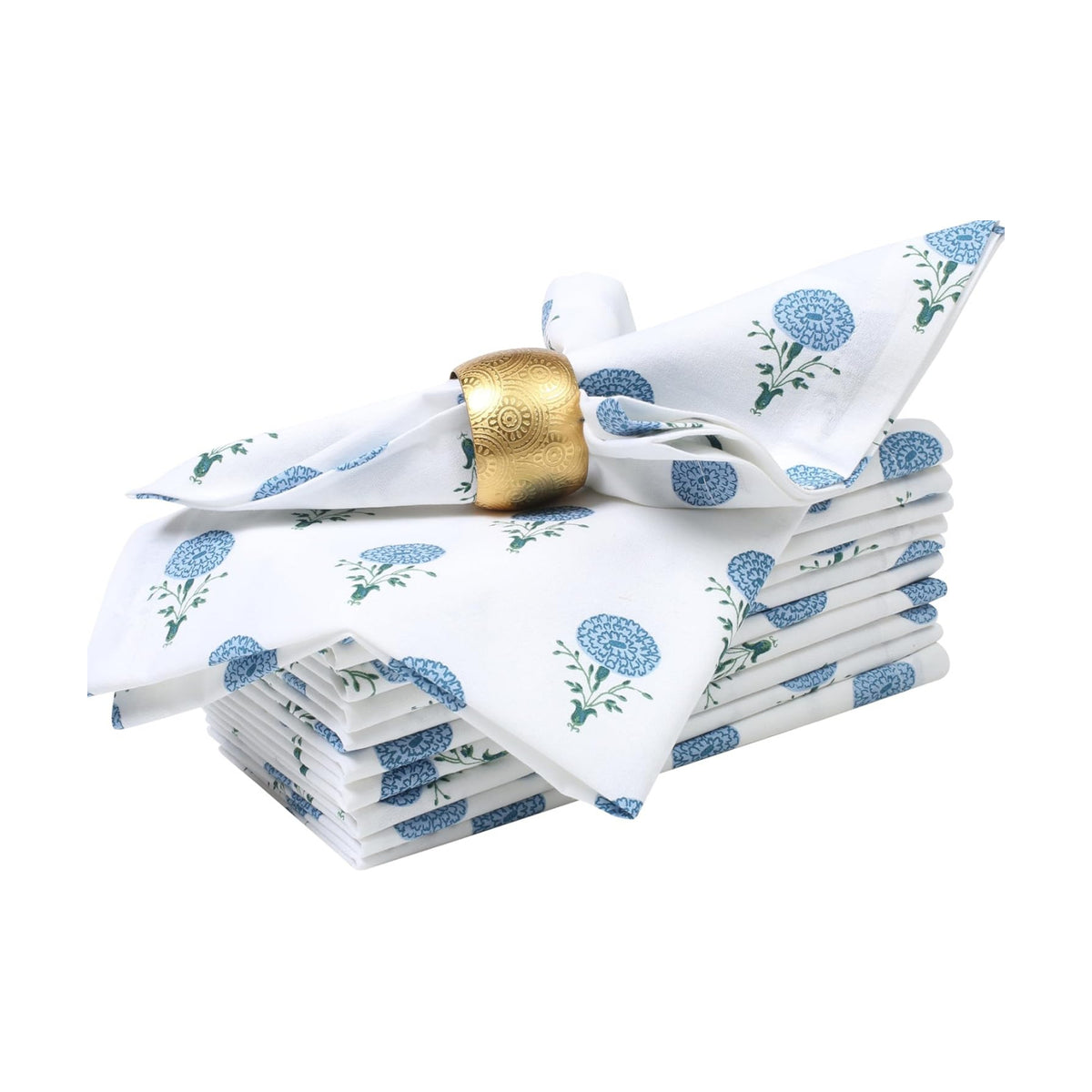 Bedding Craft Printed Dinner Napkins Set of 12 – 18x18 Mushroom Design with 1" Fold – Durable Stylish Fabric Napkins