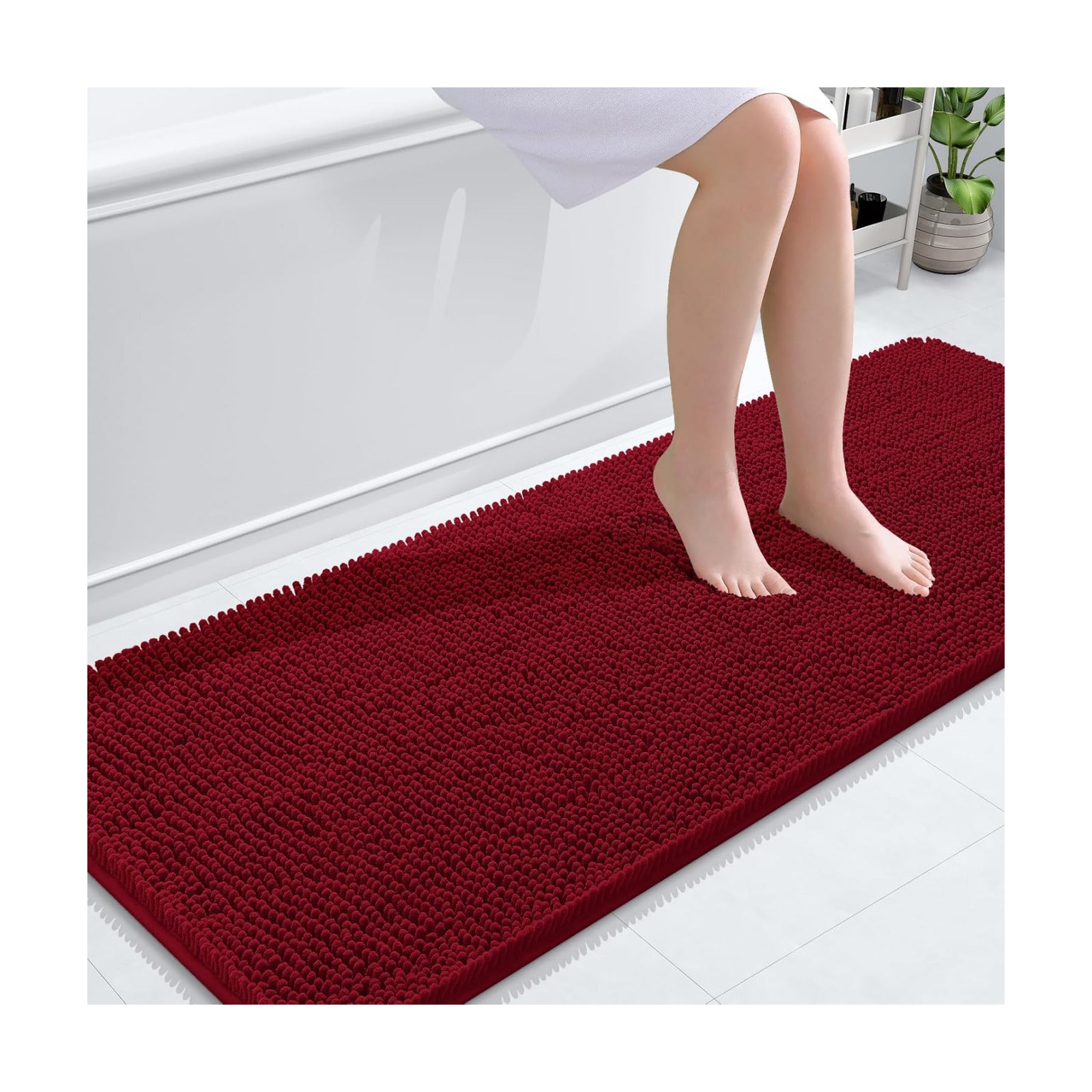 OLANLY Bathroom Runner Rugs 59x24, Extra Soft Absorbent Chenille Bath Rugs