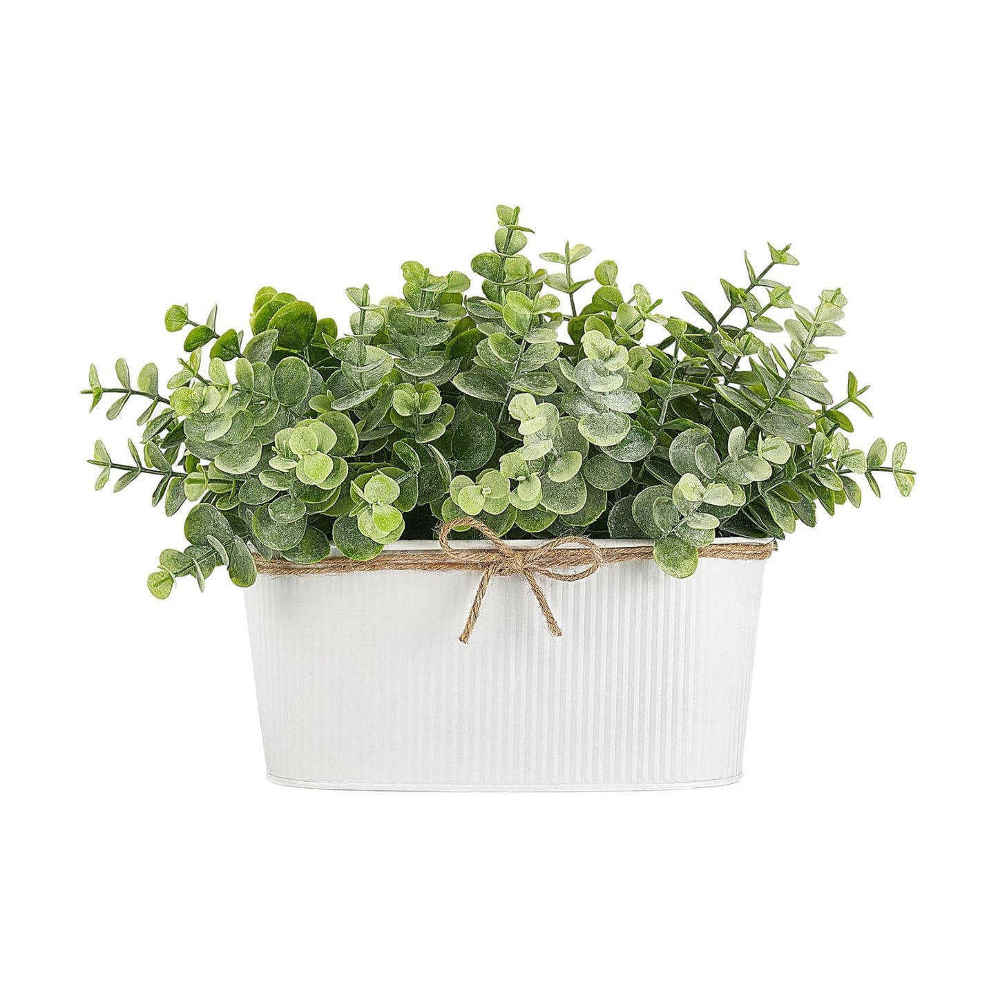 Fake Eucalyptus Plants Indoor for Farmhouse Home Decor Artificial Faux Plants in Rustic / White