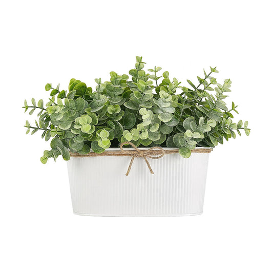 Fake Eucalyptus Plants Indoor for Farmhouse Home Decor Artificial Faux Plants in Rustic / White