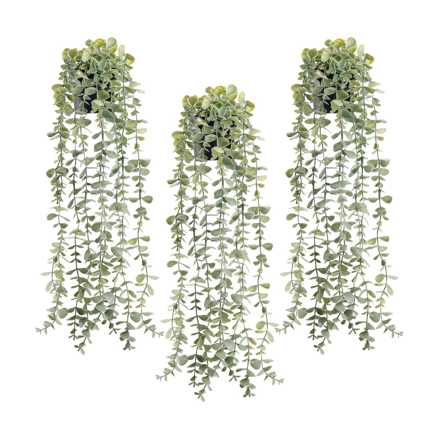Der Rose 3Pcs Cozy Fake Eucalyptus Hanging Plants for Bathroom Wall Decor