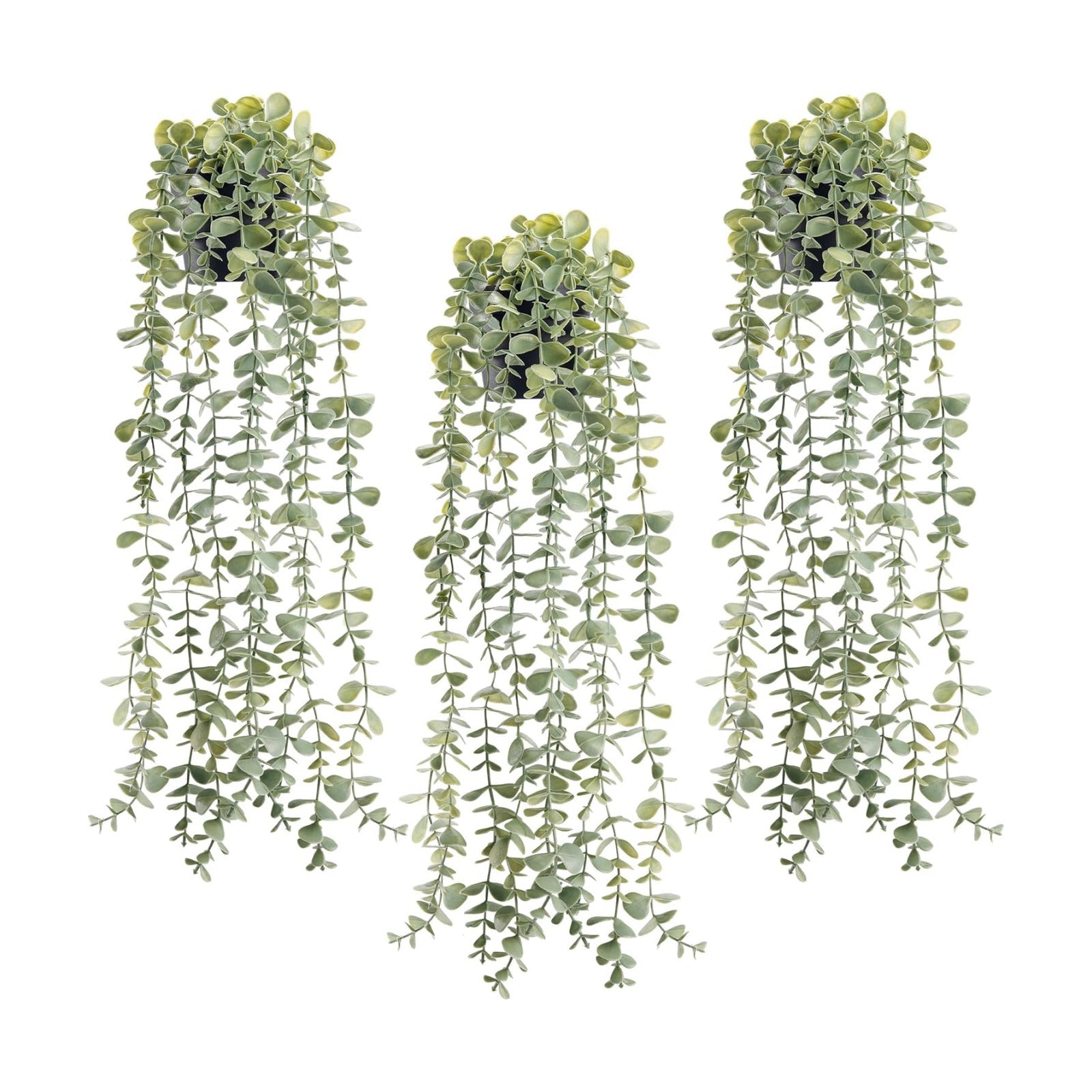 Der Rose 3Pcs Cozy Fake Eucalyptus Hanging Plants for Bathroom Wall Decor