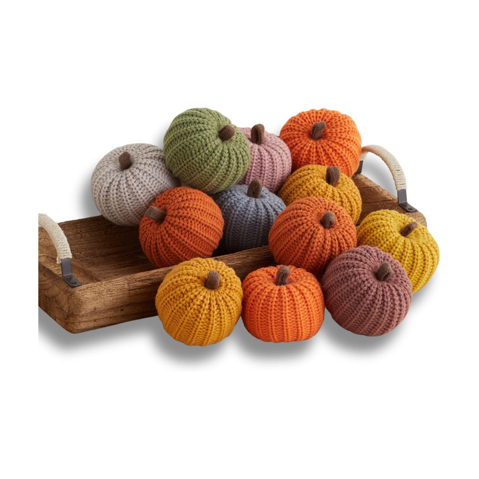 Set of 12 Small 3 inch Knit Pumpkins (Small Knit Assorted 12)