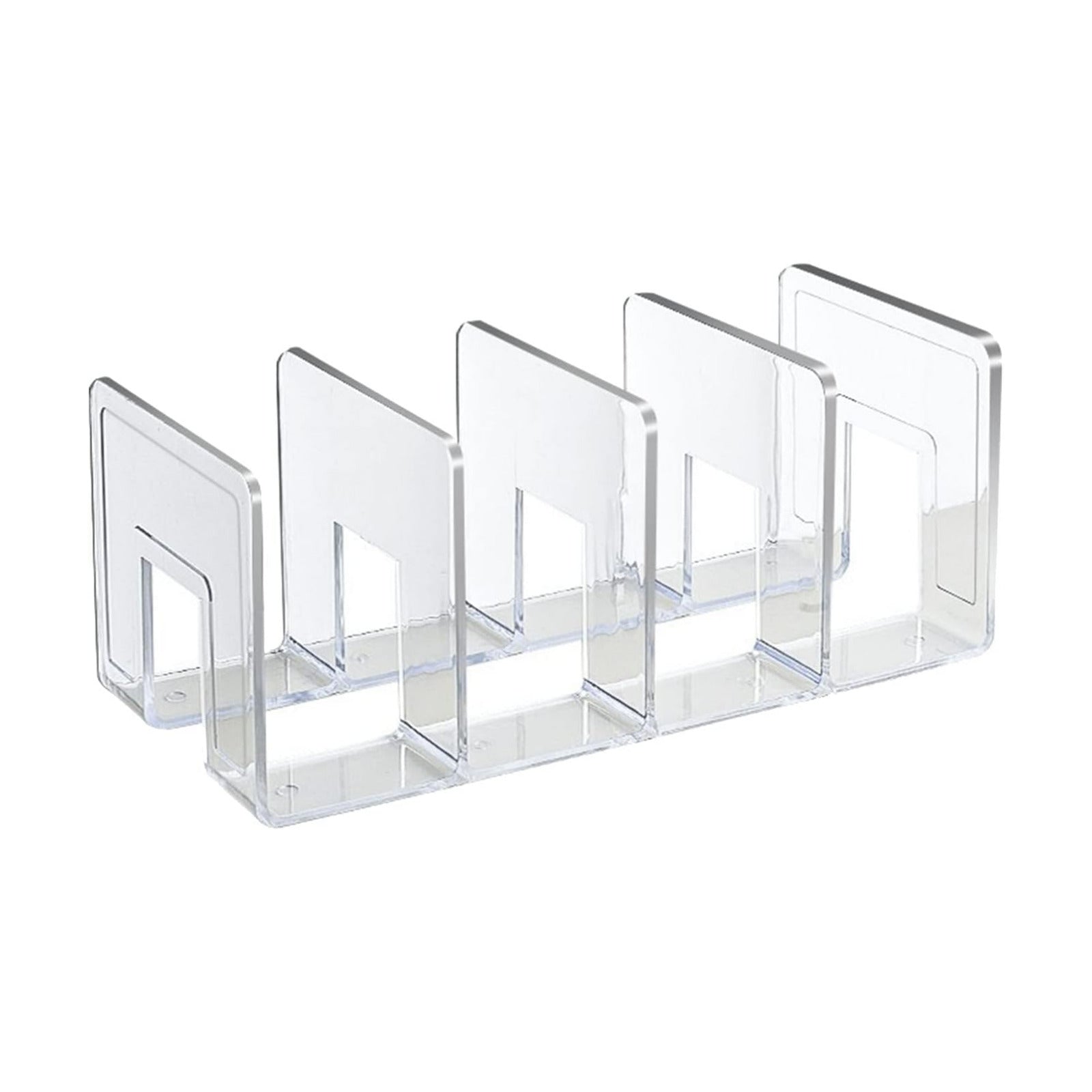 Bookends Transparent Color Simple 4 Compartments Acrylic Book Shelf Holder / Clear