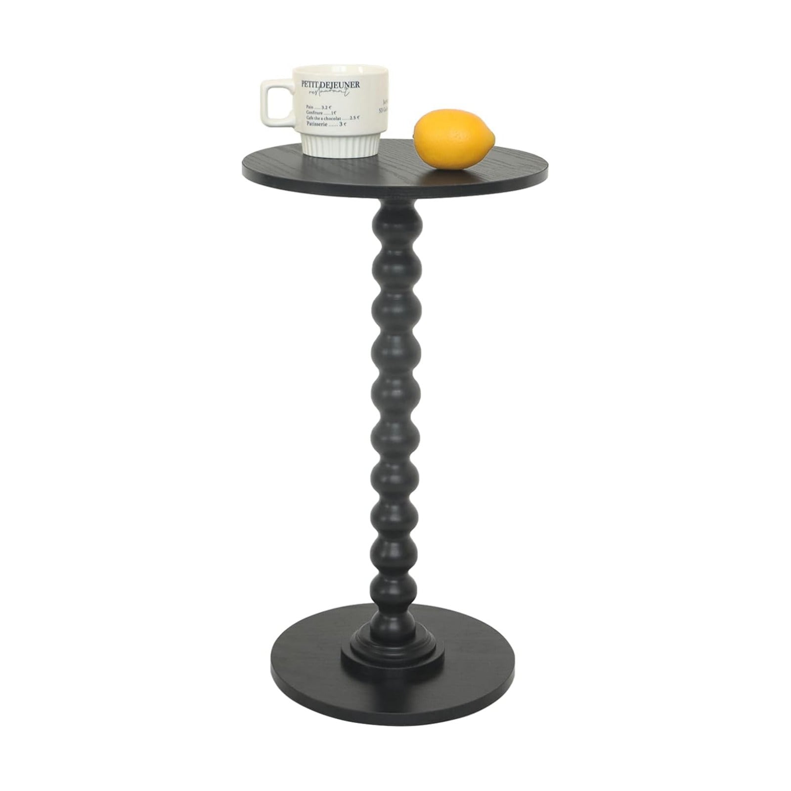 Fultyle Round Side Table, Small Drink Table for Small Spaces, Modern Accent End Table Nightstand with Solid Wood Leg