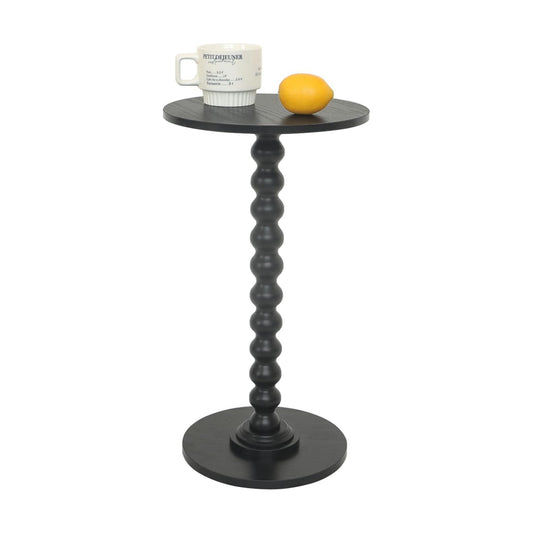 Fultyle Round Side Table, Small Drink Table for Small Spaces, Modern Accent End Table Nightstand with Solid Wood Leg