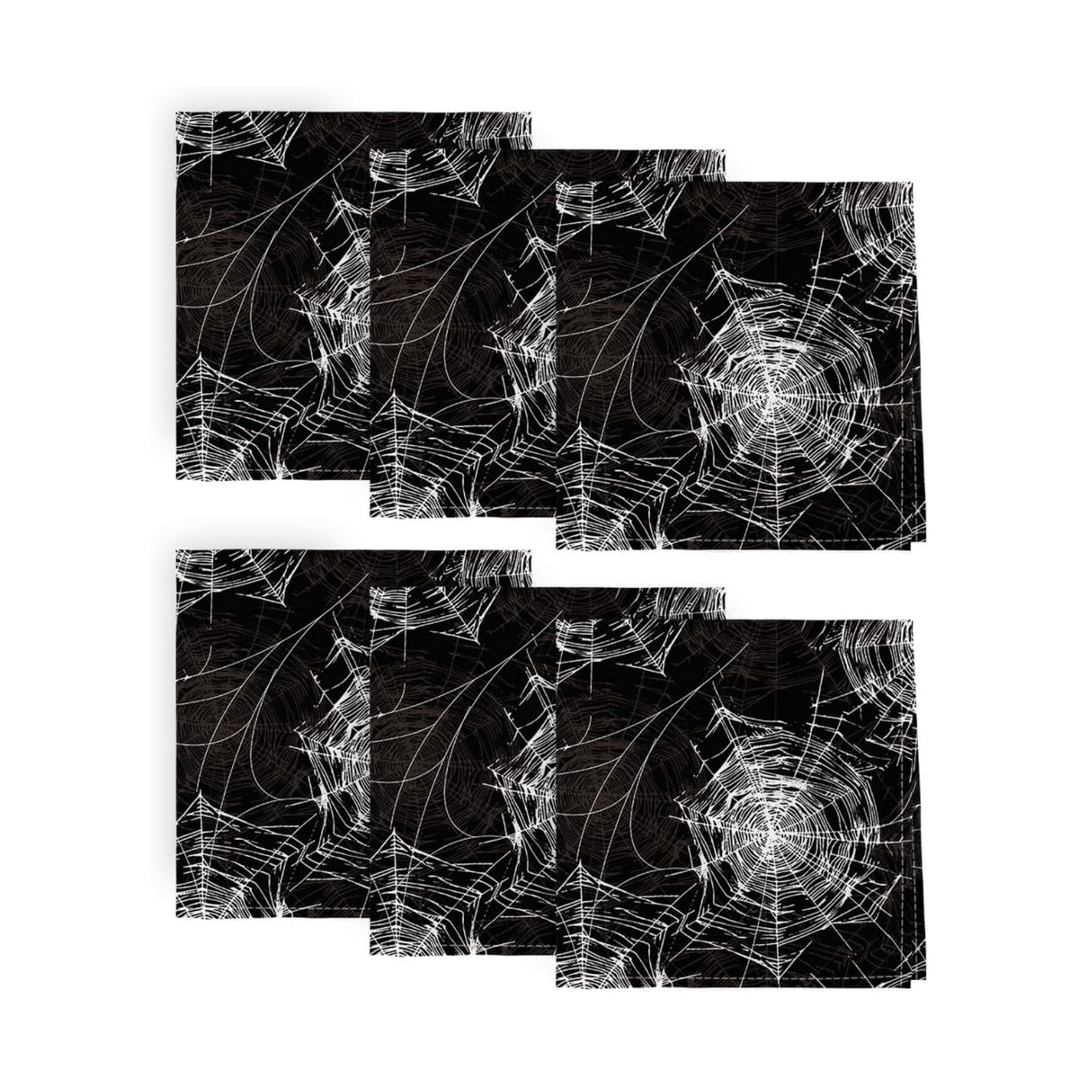 Horaldaily Halloween Cloth Napkins, Black Cobweb Napkins Set of 6