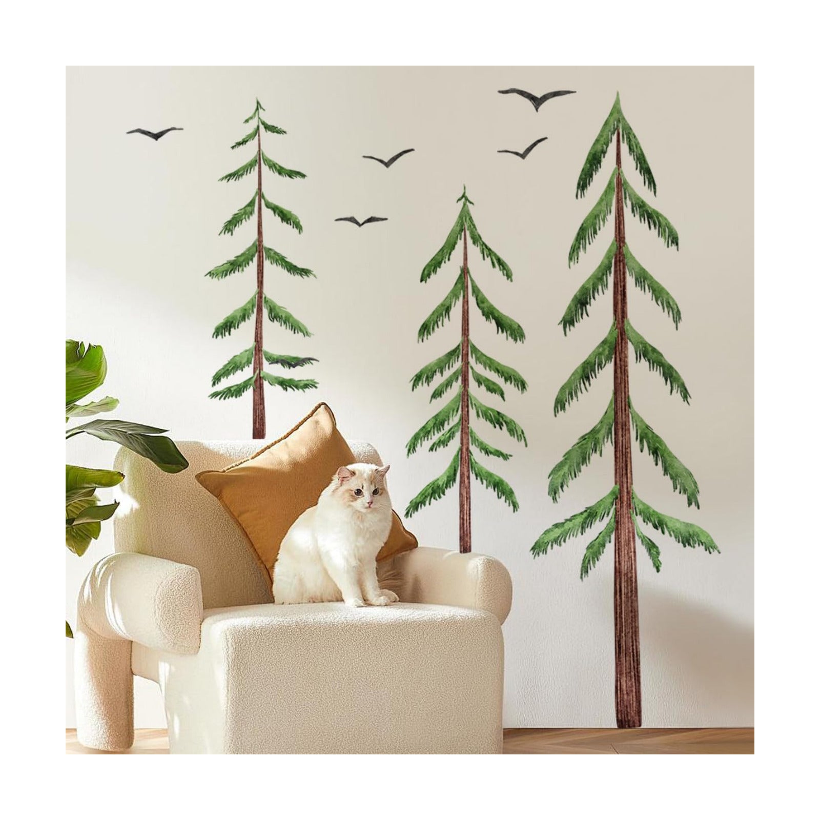 Black flying Birds Wall Sticker DIY Peel / Brown