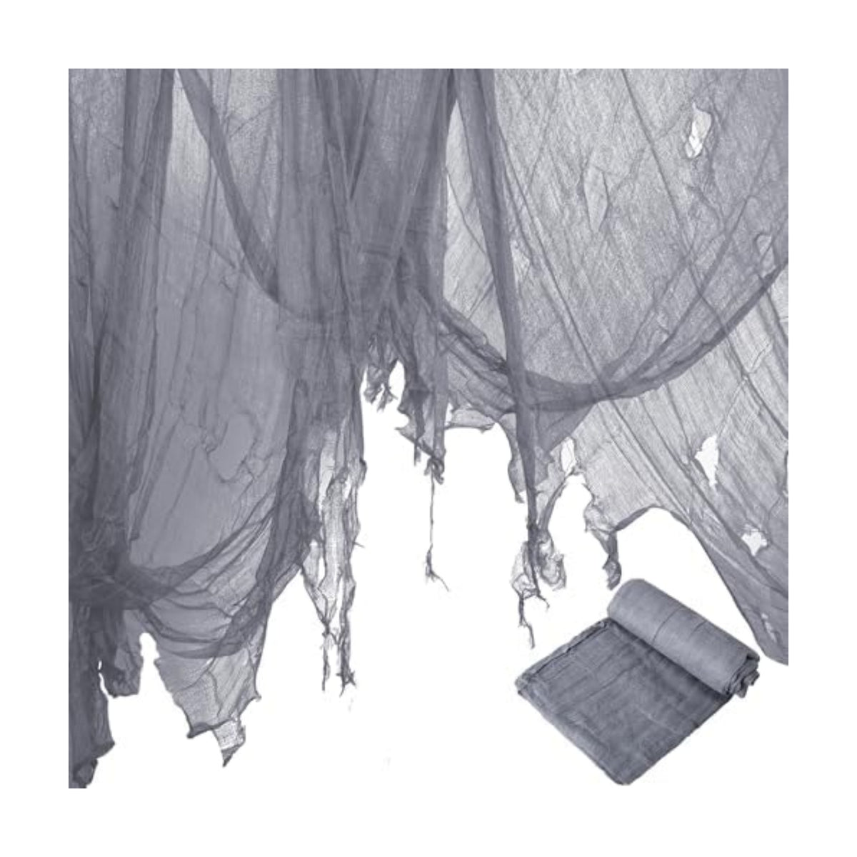 200" x 40" Halloween Creepy Cloth, Gray Halloween Spooky Fabric Cloth
